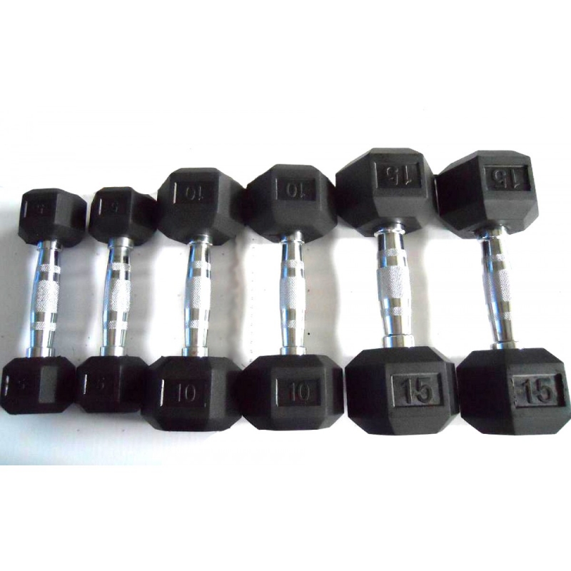 rubber hex dumbbell